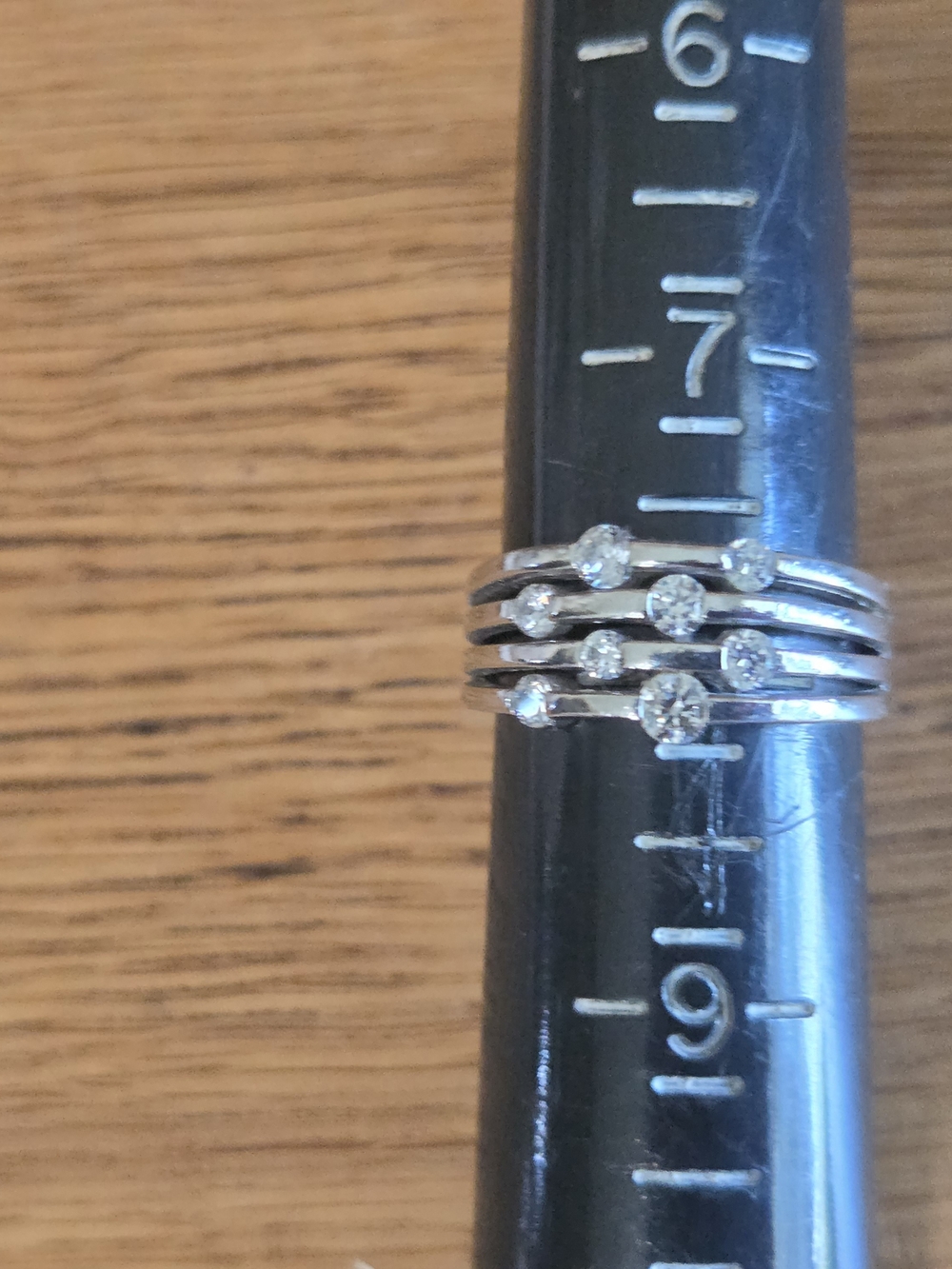 Sterling Silver CZ Ring, Size 8